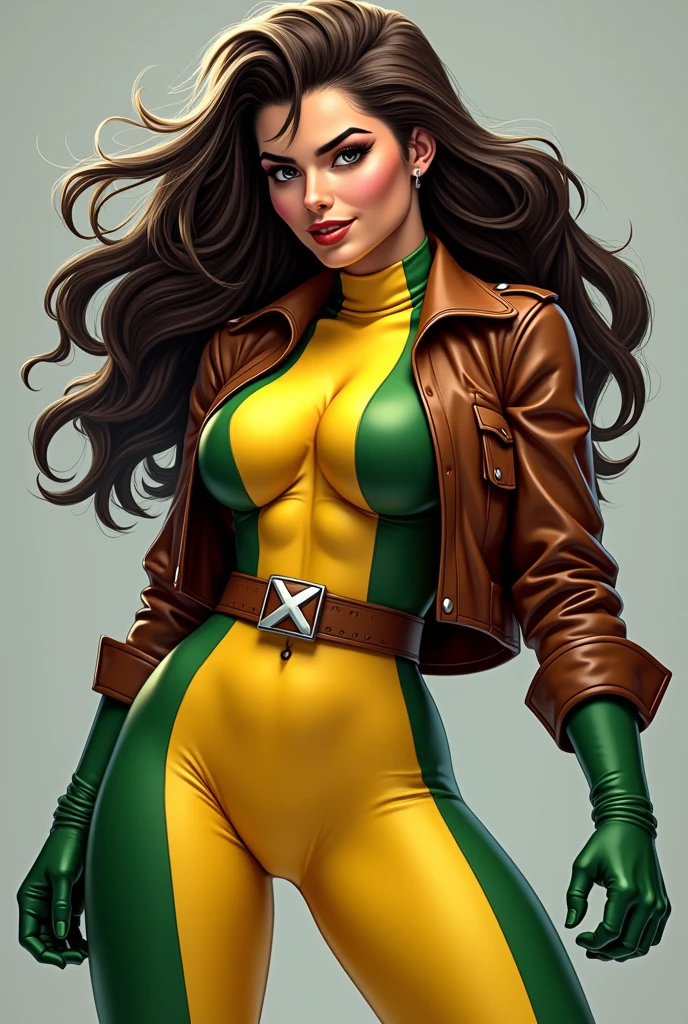 Rogue green eyes, single braid, medium breastig breasts, blush, (((Obra maestra))), (((La mejor calidra detallado)), (Highly detailed CG illustration), ((un extremadamente delicado y hermoso)), cinematiclight,((1chica)), solamente, (Parte trasera del cuerpo), (Enfoque del personaje), absurdos, alto contraste, Extremadamente detallado, De color, highest detailed, Science-Fiction, cuerpo delgado, , Amplio cofre de oso, add detail, ojos verdes