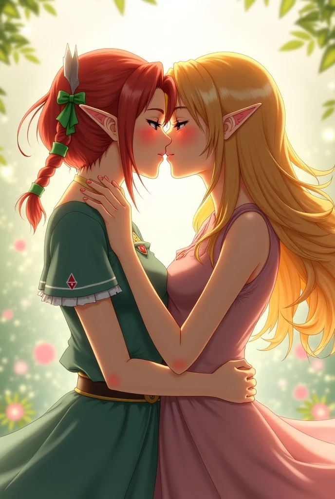 score_9, score_8_up, score_7_up, score_6_up, score_5_up, score_4_up, (source_アニメ), 2girls, yuri, Sousou no freeze, ((freeze)), ((distant)), kiss