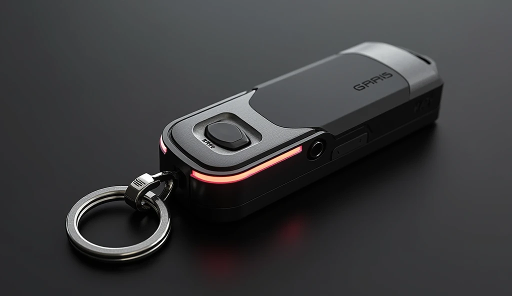 A smart keychain with GPS, flashlight, and voice alerts.