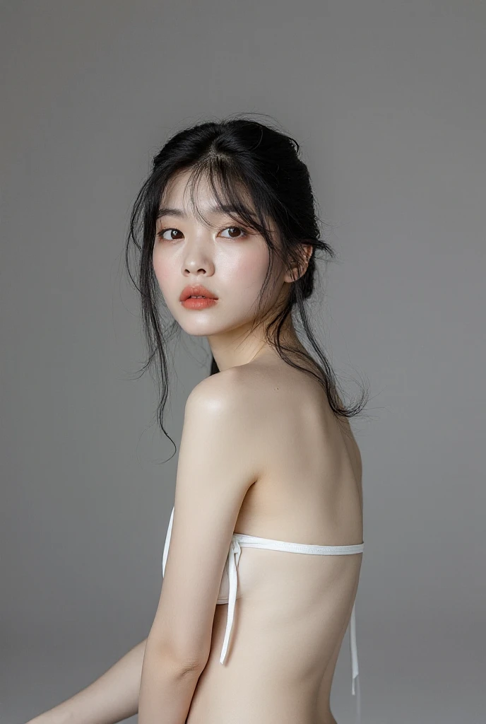 8k, Ultra-high resolution, Highest quality, masterpiece, 三分割法によるphotograph,Surreal, photograph, 1 Girl, (16 years old:1.3), pretty girl, Cute Face, Beautiful eyes in every detail, 細かくdetailedに,masterpiece,One Girl:1.2, Japan Female Announcer,full body,sad,streaming tears,Black short hair,Messy hair,(black suit:1.3),Nun's clothing,Black Pencil Skirt,(印象派の美しい少女のPortraiture), (Gray background:1.3),(Impressionist light and colour),full body,Beautiful leg line beauty,Realistic Skin, Perfect and beautiful face ,完璧でCute Face, Skin with attention to detail, Perfect limbs、Narrow waist,Looking at the audience、beauty,Long neck,clavicle,(((Ideal body type))),A cup small breasts :2,Portraiture:2,Perfect Anatomy,鮮明なdetailed,detailed,Surreal,Light and shadow,spotlight