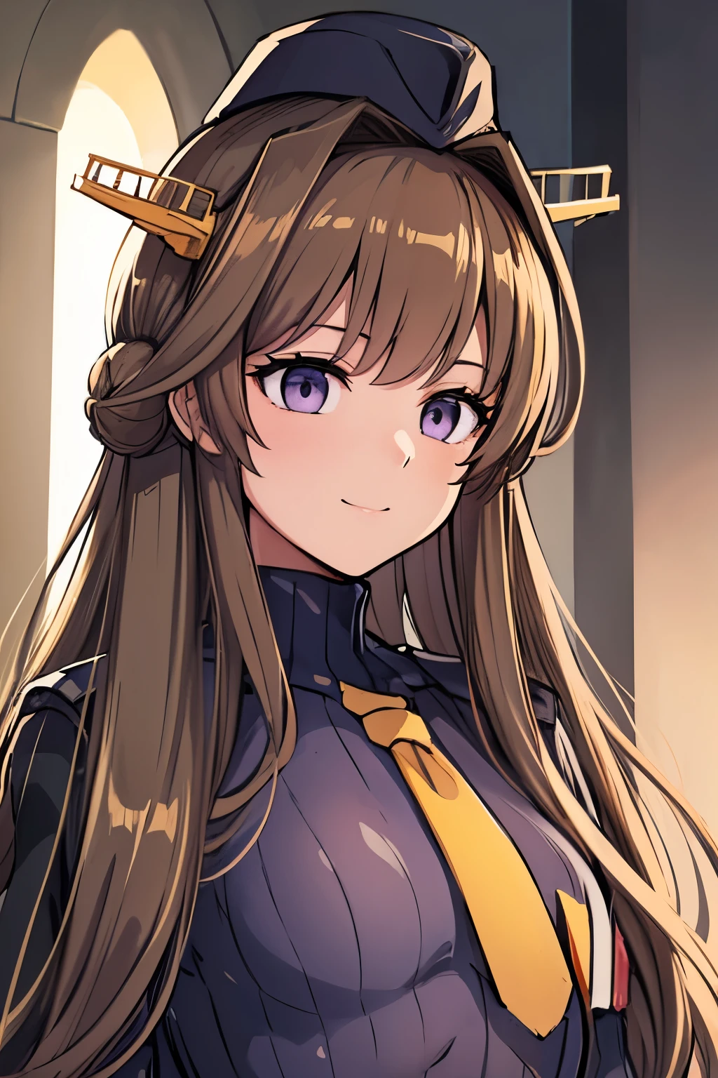 masterpiece, highest quality, (highest quality), (best illustrations), (high resolution),8k,face close up,on the bed, {{{masterpiece}}}, {{{best quality}}}, {{Super detailed}}, {{very delicate and beautiful}},smile,black DOLLSUIT,DOLLSUIT,{{{best quality}}}, {{Super detailed}}, masterpiece, highest quality, (highest quality), (best illustrations), 8k,{{{masterpiece}}}, {{{best quality}}}, {{Super detailed}}, {{{best quality}}}, {{Super detailed}}, face close up, kongou, ahoge, brown hair, double bun, hair bun, hairband, headgear, long hair, (purple eyes:1.1),
