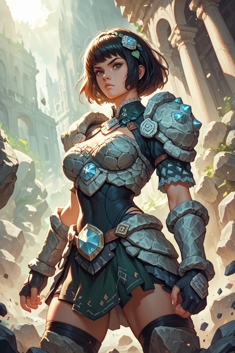 Gertie is a bit of a chubby woman, but don't underestimate her skill with a sword and a small shield. She is extraordinarily strong and agile, able to surprise many opponents with her speed and strength. Gertie is a brave fighter who is not afraid to take on any challenge. She takes pride in her looks and doesn't let stereotypes of beauty stop her from being a formidable warrior. Gertie is a loyal, courageous and just person, willing to protect those she loves at any cost. If you're in trouble, Gertie is the person you'd like to have by your side. --auto --s2