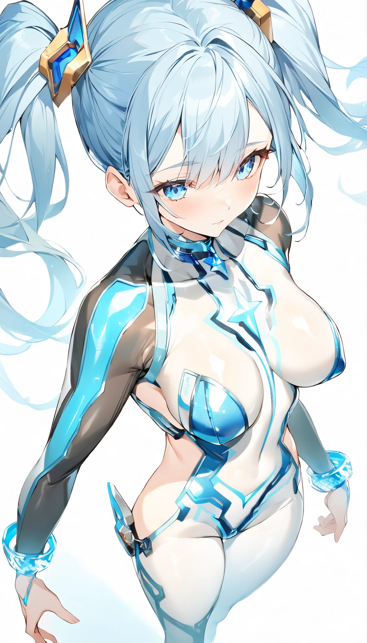 ((masterpiece、top-quality:1.5、a high chroma:1.5、ultra-detailliert、high-resolution illustrations:1.5、Ultra-high-definition CG、8k size wallpaper、offcial art))、,(highly colorful:1.5),(front view:1.5),(1girl),(Cute little girl:1.5)、(Shining blue eyes:1.5),(Beautiful face:1.5,Beautiful eyes:1.5)、(close to viewer:1.5),(Shining blue eyes:1.8)、
(clear face:1.3)、(sexy body),(ultra-thin super heroine:1.5), (Beautiful ultra-thin super heroine in every detail),(a halo shines),(medium breasts:1.5),(Shining blue eyes:1.8)、(cowboy shot:1.5)、(battle pose:1.5), colourfull、