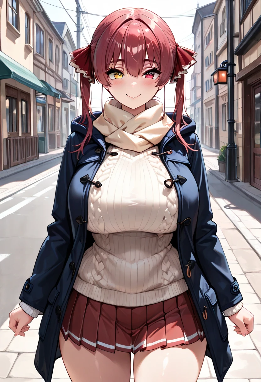 Photorealistic, suiseiseventh , high-quality 32k photo of a beautiful Japanese girl in a trendy outfit, with detailed eyes and a playful smile, walking through a bustling shopping district. She’s wearing a fashionable jacket over a casual top and skirt, paired with sneakers and a crossbody bag, her hair styled in loose curls. The image captures her full body with the lively streets in the background, emphasizing her vibrant energy and the dynamic urban environment