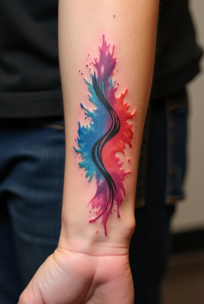 Tattoo of the other side splashing ink