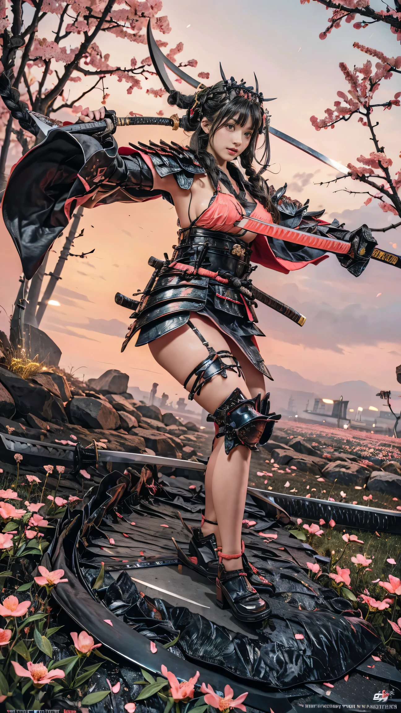 (nsfw1.5),Cinematic lighting,super detailed skin、Beautiful quality with attention to detail,cyberpunked,(Alternative、dim colors, Soothing tones:1.3),NSFW(beautiful Girl、Detailed beautiful facial features:1.3)(Exposing a well-shaped chest tuck、Ripped clothes:1.5).(Possession of modified Japan swords、Looks Back:1.8)(Wearing the Devil's Mask:2.0)(Perspective from behind:1.8)Predawn sky、Destroyed coast、(Mechanical Moon:1.2),(creampievagina:1.2),(2-hole insertion:1.5),(creampie acme face:1.3),(short twin tail hair1.3),(being rape:1.8),(Forced climax),(hentaimazoshisuplay samurai:1.3),(The crotch is wide open from side to side),(She is completely restrained with chains and her thighs are wide open on both sides.:1.3),(squirting pussyjuice:1.5),(Acme juice gushing out:1.2)