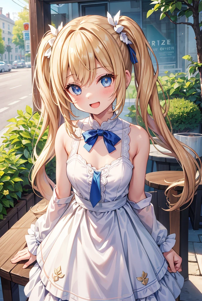 Blue eyed 12 year old girl with cute blonde wavy headband is undressed。pants are off、down to the knees。Tits and pussy are visible。are small。lolita。The striped pussy is spreading。SEX。NFSW