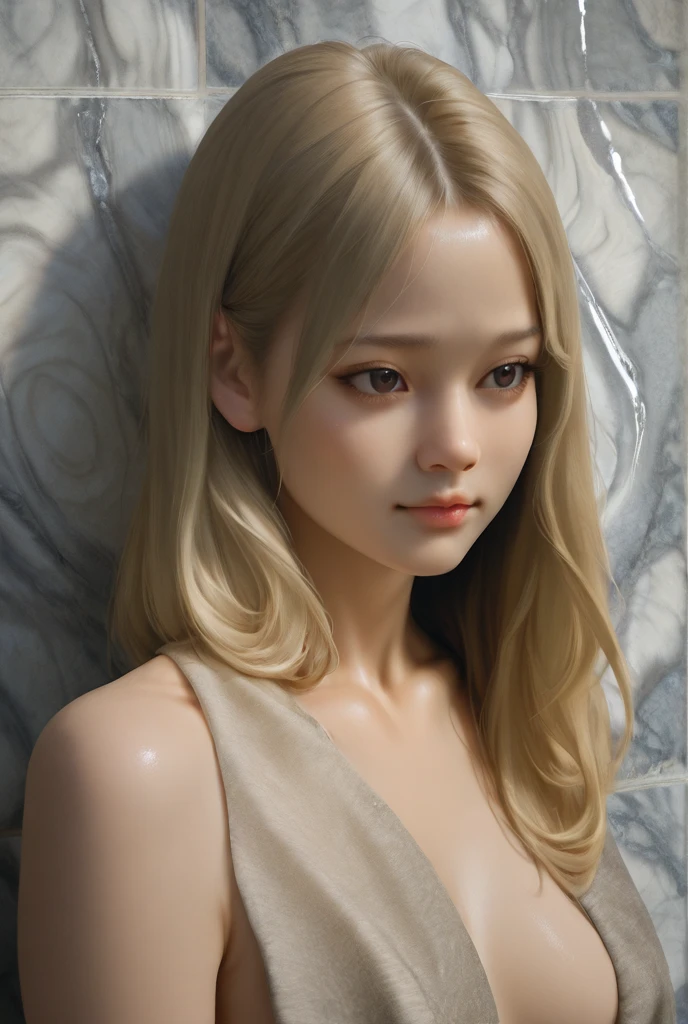 ((highest quality)), ((masterpiece)), ((perfect face))、Detailed and clear photo quality、30 years old、((full body shot))、slender body、long limbs、(((nude)))、blonde、((front))、((walk))