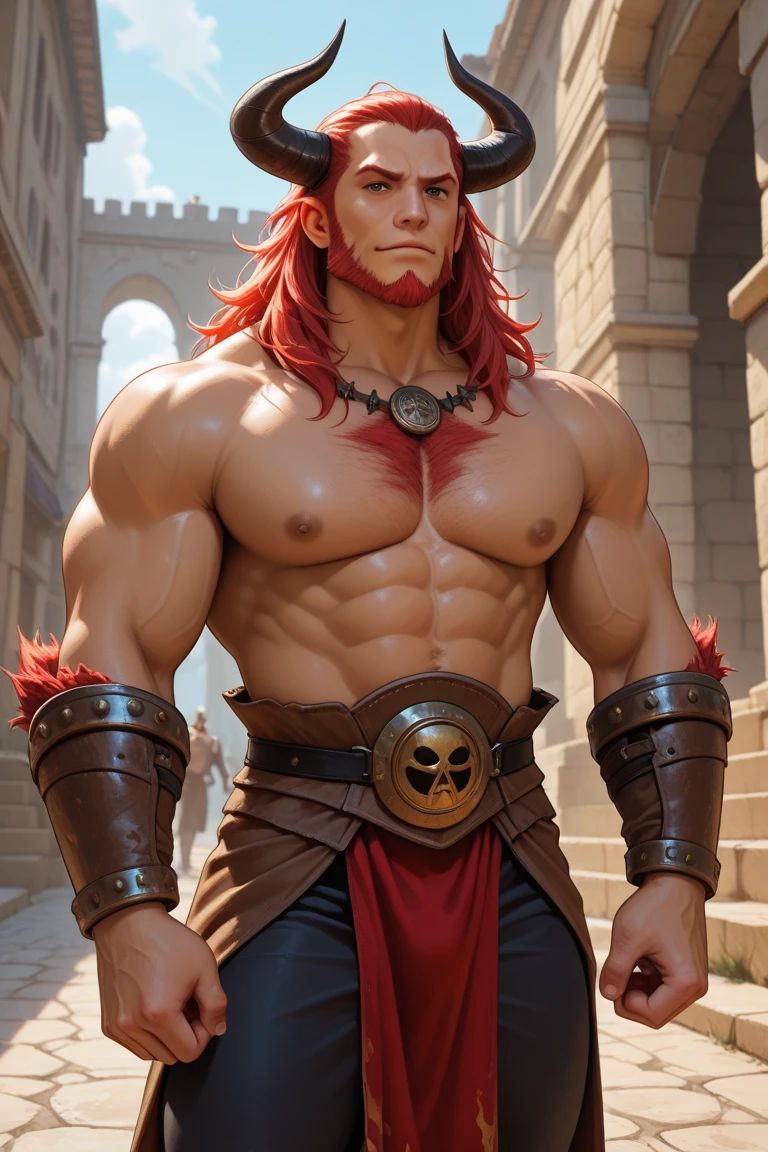 (8k,shipmentsrrealista shipments Maximum quality;1.4) (ung boy) Super handsome king of the underworld (lifelike face) (long red hair with yellow tips, bright white floral hair) slenderbody Muscular and hairy and macho Bright red and yellow floral aristocratic costume with large golden eyes bright red and light yellow floral decoration Fangs peeking out of the mouth Pointed claws a seductive gaze Beautiful expression A hyper-realistic (King of the Underworld) appealing (real looking skin) super high resolution high détail Red and Light Yellow Luxury Floral Trousers red and yellow aura emanating from the body effect transparent floral cover