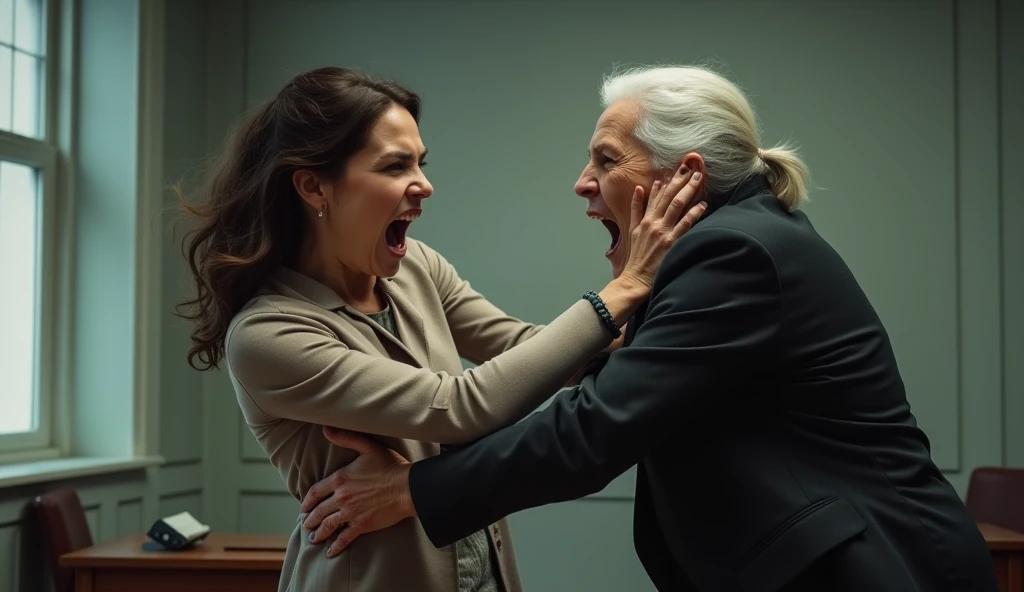 President Lula beating an elderly woman