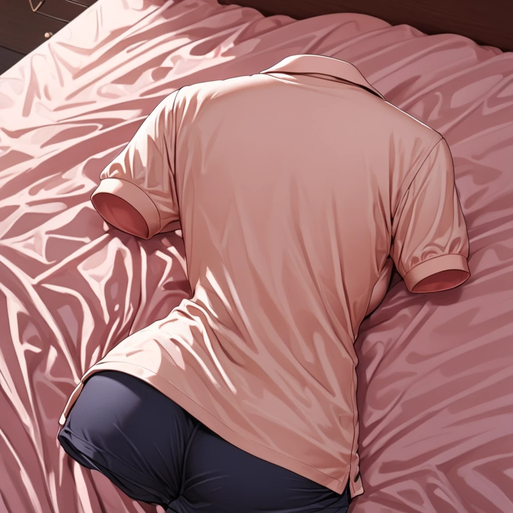 bed、((Push up your ass))、Big butt、Embarrassed face、((1 person))、(night)