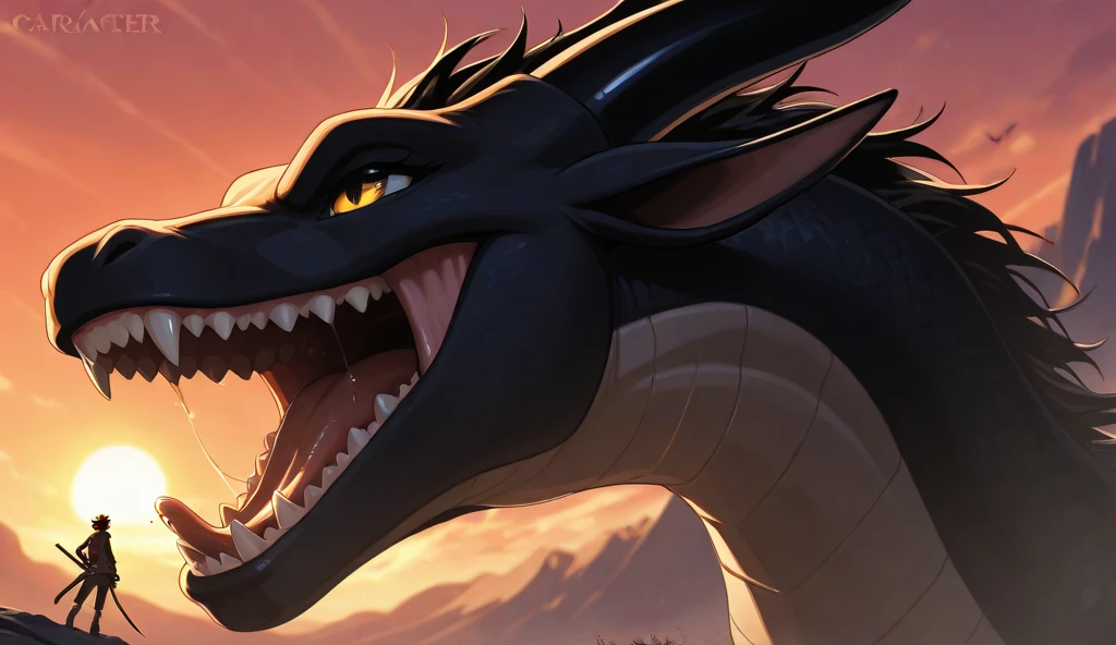 Black child dragon Cartoon laughing
