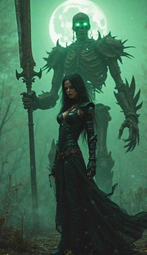 female mage,Hung in,,Background many monsterackground many skeletons