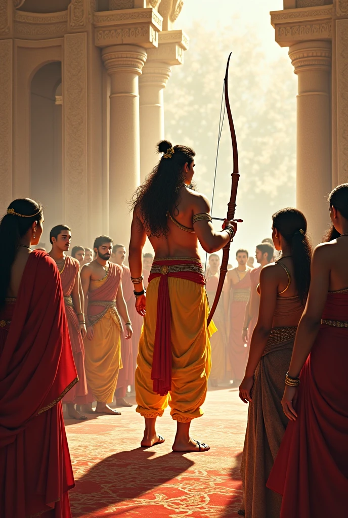 Ram breaking the bow at Sita's swayamvara and their marriage.