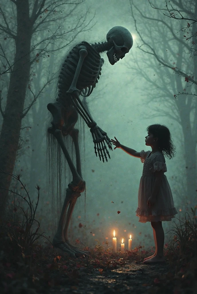 The death god being hugged by an cute+ innocent+ little girl