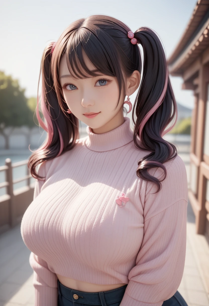 (dynamic angle:1.3, front view:1.1, breast focus:1.3, from below:1.2), (dynamic posing:1.5, sexy posing:1.3, leaning forward), (seductive smiling:1.3), ((looking at viewer, holding a cake)),highest quality、(real、photorealistic:1.4),(ultra high resolution, 8K RAW photo, clear focus), best qualtiy, natural lighting, field depth, (Bright pupils, detailed beautiful eyes, high detailed face), Red lip, (tight focus:1.2), a girl 22yo old, pretty girl, (highly detailed beautiful face and eyes,firm breasts),real skin,((black,hair,long pony tail hair)),teacher, thin breast,(pointed chest:1.3), cleavage:1.1,(double breasted:1.2,under bust:1.2), midriff, long hair, blue eyes,off-shoulder dress, sweater dress, off-shoulder red sweater,garter stocking, bootyshorts, black shorts, black thighhighs, thigh strap, thin pubic hair,lovely, detailed eyes, This masterpiece is only visually stunning but also tells,(with sparkling eyes and a contagious smile),open mouth, Looking at Viewer, posed muy sexy cleavage:1.2,