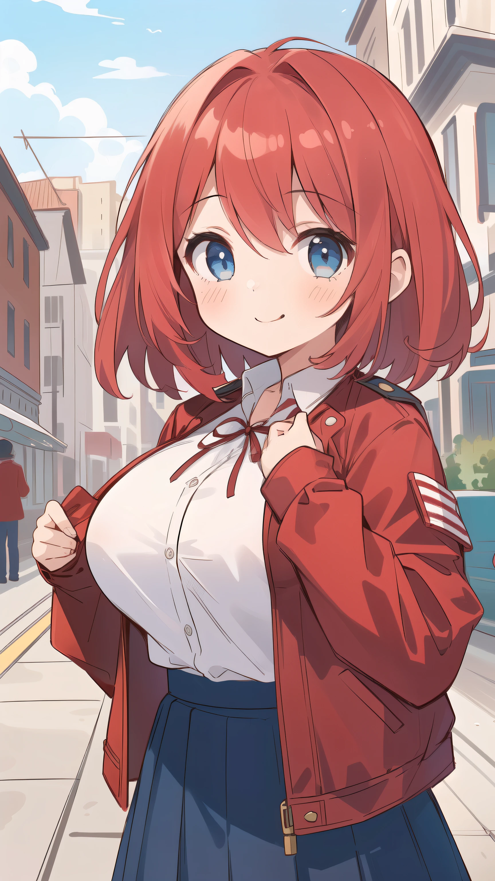 (Absurd realistic structure details),(High resolution complex and detailed text quality),(High-resolution microstructure、High poly 3 boobs boobs boobs boobs boobs boobs D rendering correction),Methods of geometry,Careful explanatory anatomy,
BREAK,
1 beautiful girl, ( girl), 1 beautiful girl, (Cute:1.5), (Chibi: 0.8), (kawaii: 1.5), (Lori: 0.5), (7 year old girl), BREAK(Red hair, short-hair,2 hair buns,Blunt bangs:1.4),(:D,grin:1.3),{Heterochromia,pale blue eyes,pale green eyes, Eye Highlights,The first hyperfine stars:1.5},star eye silhouette,(long eyelashes, Double eyelids:1.2),(de pele branca),BREAK,Clear skin,Beautiful skin, ,(best quality face),(Top quality glowing eyes),(The best smile,:D:1.45),
BREAK (Big size long sleeve knit:1.2), (Palazzo pants:1.1), long boots, beanie hat..BREAK,
(Red Ribbon, bow ribbon:1.3), BREAK,
(military boots with lace up:1.1),
BREAK (Red Theme:1.2), (Red tie:1.4), (red lines on dress:1.2),
BREAK,(Sunset), (There is a picture of a road made of electric wires and poles.........., anime countryside landscape, Anime Background Art, Anime landscapes, very detailed illustration.", anime style cityscape, style of makoto shinkai, anime backgrounds, Anime landscapes, in the style of makoto shinkai, painted in anime painter studio:1.3),Waterfall,depth of fields,a closed mouth,(Osaka in Autumn:1.55), blush, bottles, (Look back:0.6), (Sexy Pose:1.2), (tilt head:1.1),
BREAK, (Dynamic Angle,from the front side:1.2), wakame,wakame,wakame,
BREAK,(Blurry background:1.3),(absurderes, hight resolution, Super Detail Art),cel shading,Clear Color, Lonely optical effect, Beautiful pictures, Bright glow, mystic atmosphere,(Close-up of girl:1.1), (Bright glow, Light particle effect, light leaks, Aerial effects:1.1), clean line drawings,Clear Color, Beautiful pictures,