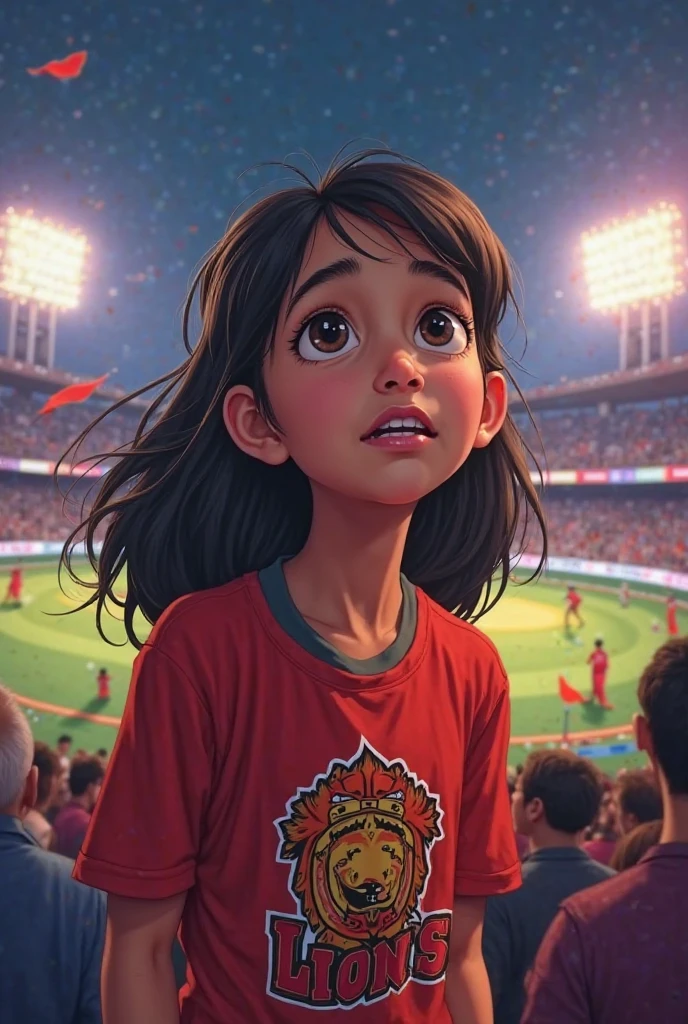 A baby girl named wania watching Bangladesh Cricket match