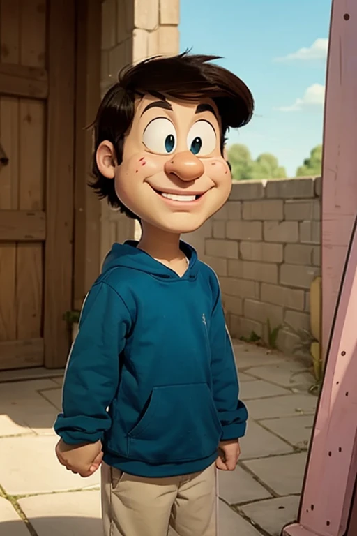Crie uma personagem garoto em forma pixar