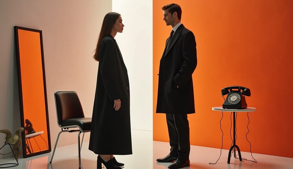 there is a man and a woman next to each other, Behind the scenes photo, in an elevator, by Alejandro Obregón, production still, taken in 2 0 2 0, bottom angle, Behind the scenes, photo from a promotional shoot, sitting at a control center, behind the scenes, photoshoot, professional comercial vibe, selfie taken directly at angle