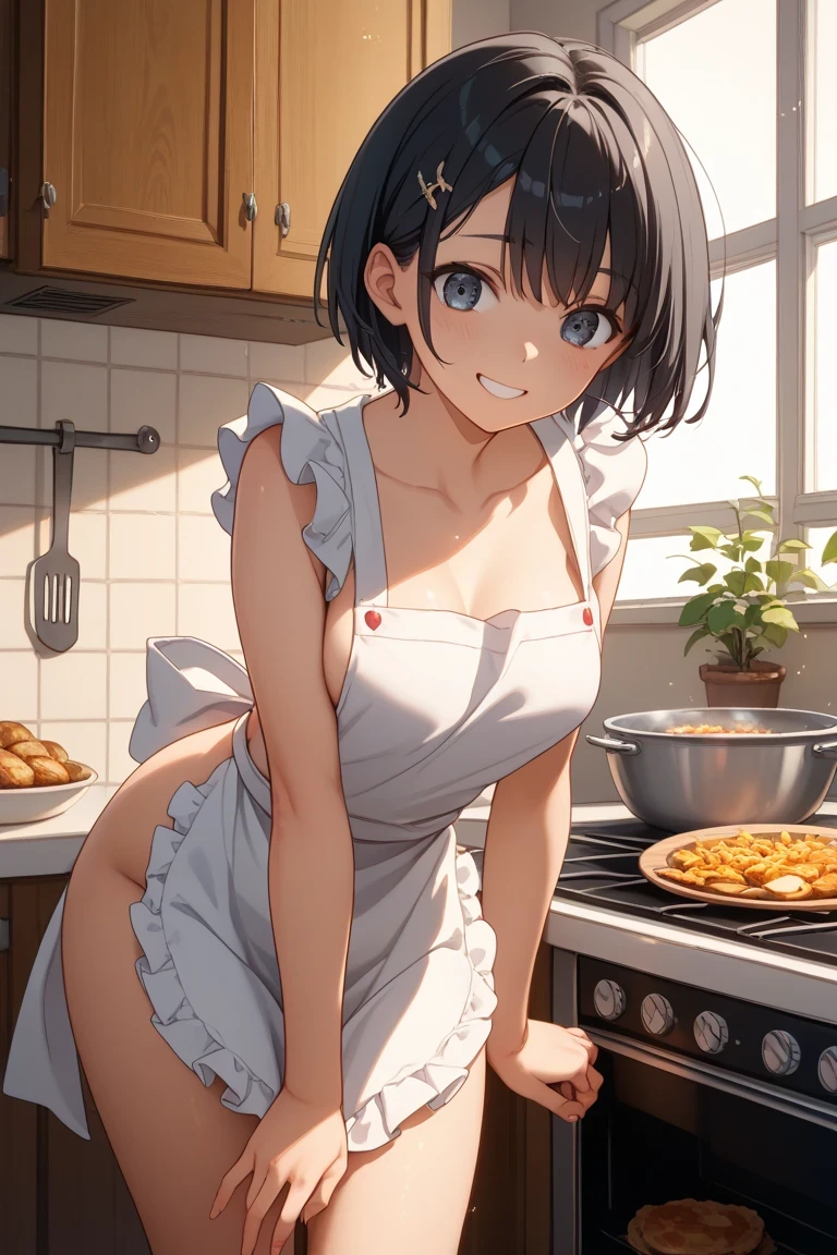 Highest quality,masterpiece,Ultra-high resolution,Perfect Anatomy,(Faithfulness:1.4),(A scene in the kitchen、cooking)、(Mr.々Expression:1.5)、RAW Photos,Embarrassing,Red face、Short hair kids,A woman with long hair tied up and a with short hair,(Large Breasts:1.8)、(Big Breasts)、(Boldly accentuate your breasts and buttocks、No bra)、(Tight nude apron knit sweater、No sleeve、Off the shoulder、Open back、Butt Opening)、Women and girls with small breasts, Mom and her small breasted daughter,Gorgeous mother and pretty girl,(Putting vegetables in the pussy),Knee Shot,Cinema Lighting,Fashion model parents,Trained Daughter、Adorable,(Although I'm a mother、She's my daughter.), (Nipples:1.6)、(Grab your chest、Show off your breasts)、(Long-haired mother and short-haired daughter)、(Mother in a knitted sweater and daughter in underwear)、Sweat、obscene