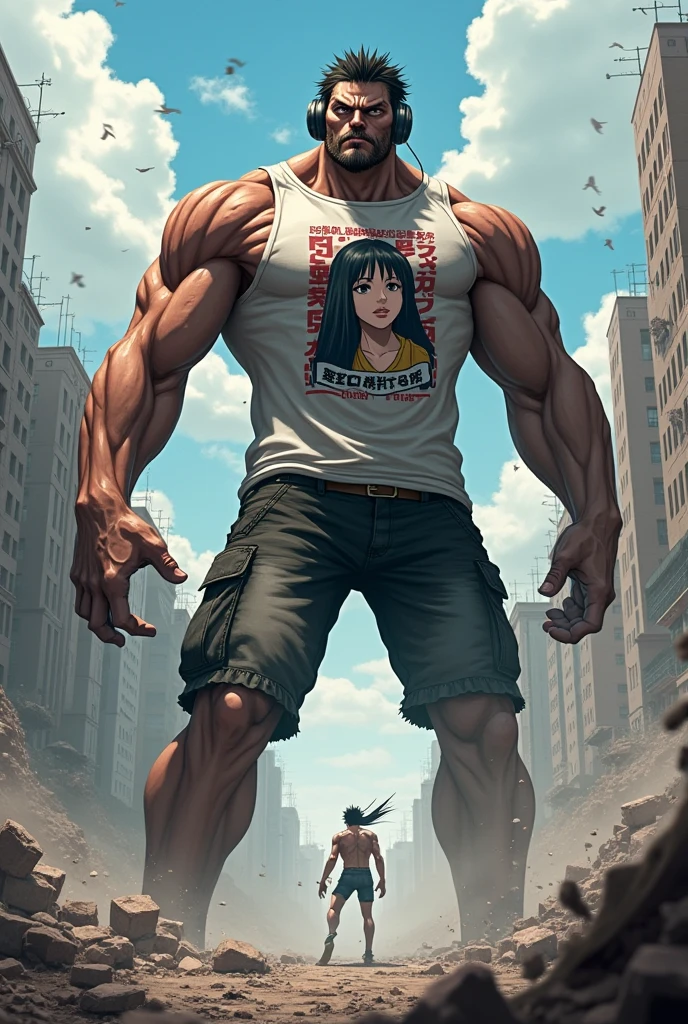 Man is big and cruel. girl is very small