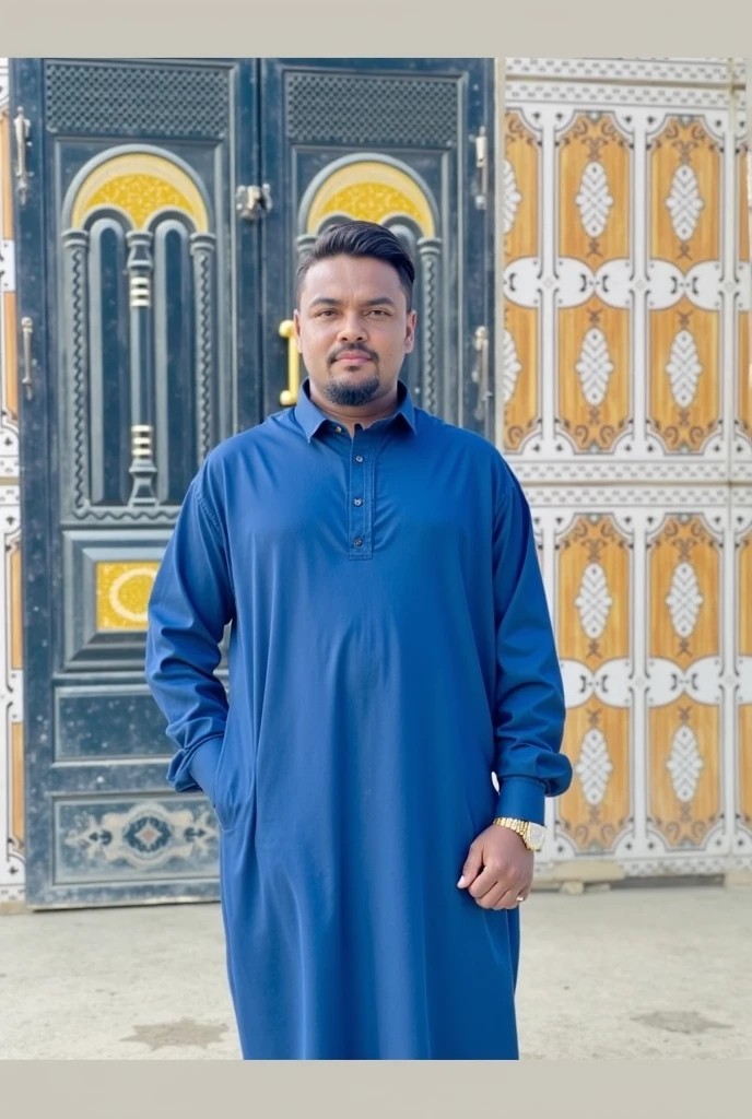 long range shot, a 30 year old man,  round face, clean face, fat, weight 100 kg, wearing cream colored Muslim clothes, in front there is an open Quran, sat on the rug under the window, window with a view of the mosque from afar at night, near the window, middle portrait, glass window, leaning against the wall, lost, Indonesian people, professional photography, aesthetics, the window opens, flat gaze towards the camera