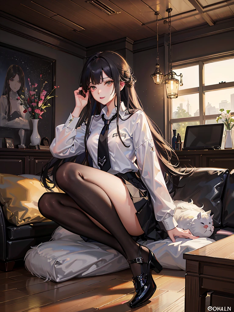 Woman sitting on sofa with a cup of coffee in her hand, beautiful korean woman, gorgeous, young, elegant legs, long legs, very beautiful long legs, complete legs, very beautiful slim legs, attractive pose, beautiful legs, beautiful korean young woman, crossed legs, beautiful face with arms and legs