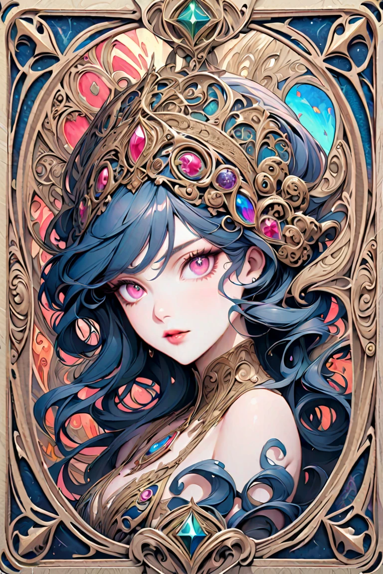 ((Detailed face)),((Mucha's style)),(vulgar),(portrait),huge breasts, Raised tits,sexual excitement,( The look of ecstasy),having  after sex,fluffy bob cut,(arms behind back:1.2),((addiction to sex))((Medieval fantasy queen )),(high position:1.6)
