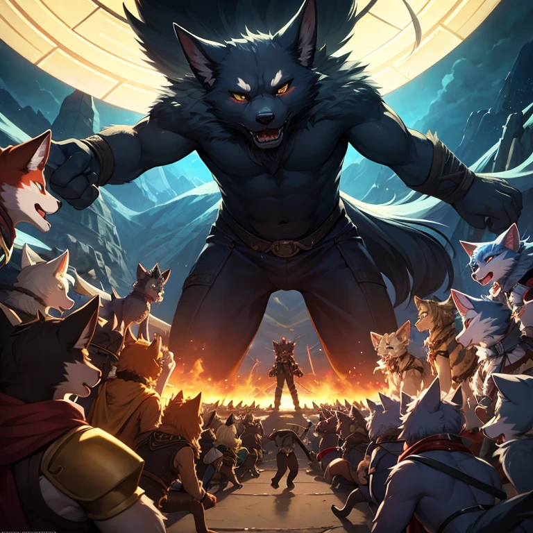 (absurdres, masterpiece, best high quality image epic artwork, high fantasy genre, carefully detailed image, carefully detailed textures, animalistic character, fantasy animal artwork, anthropomorphic, real animal features, solo animal character, full anthro animal body view)
{{((1anthropomorphic-animal: adult gnoll: ((hyena head, real hyena face, hyena orange eyes, black nose, hyena ears, hyena mouth, hyena teeth), (male slender hyena body, hyena fur, hyena arms, hyena hands with five fingers and grey sharp claws), (hyena slender legs, hyena feet, five hyena feet fingers with grey sharp claws)), ((black armor, blue pants, spiky necklace)), (hyena sadistic smiling face, provocative killer pose, insane malefic demeanor), (gnoll encampement, norse tribal tents, grey cloudy sky))}}