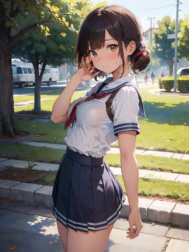 best quality,one girl,low twintails,sailor suit