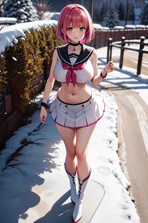 ((Great quality,Great quality,high quality, very beautiful,beautiful, 最high quality, Realistic)), ((volumey pink hair)),Low - Angle,((Magical girl)),,Short sideburns,Forehead, Long twintail, ((Pink sailor collar)), (under boob),Strong legs, {Pink knee socks}, Frilled knee socks,Detailed body,photograph,Shadow,3D, {{pink elbow_gloves)),{Tight leotards}, {Covered navel},Pink and white outfit,{marching band},Rhythmic,texture,Magical Effects,Idol Pose,smile,{Navel exposed}, View your viewers, ((Transform your clothes, dance,thank you, 最high quality, Great quality, very beautiful, Absurd))、(Perfect beautiful face 1.2),(anger),Flushed Cheeks,Heavy breathing,(Perfect and beautiful posture:1.2),(40 year old beautiful Japanese woman),(Mature Woman),(face with makeup),bodybuilder,((Huge breasts)),Big Ass, (thick muscular body),(Embarrassed face),(Sweating all over the body:1.2),(Excessive sweating from the armpits:1.3),超高解像度のphotograph,Looking at the camera,(Stand facing forward),(full body),