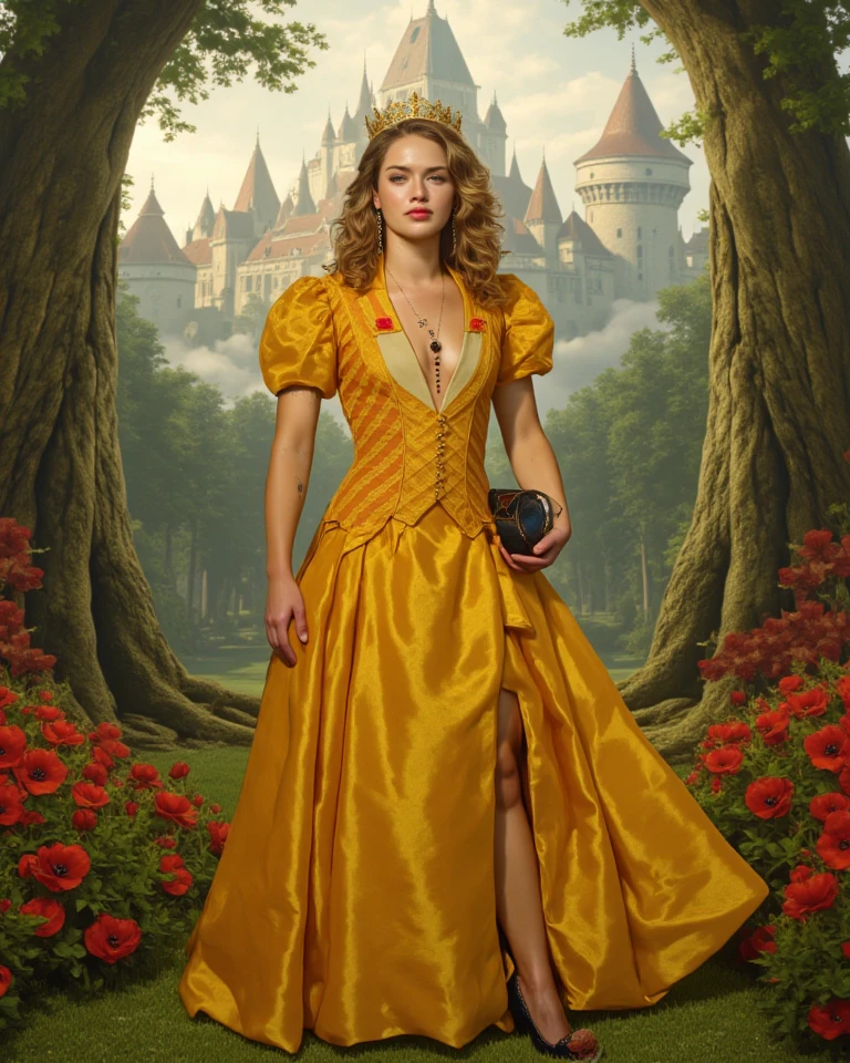 masterpiece, renaissance, portrait of 3r1ngr4y, smiling, (wearing an intricate medieval dress:1.2), epic character composition, sharp focus, natural lighting, subsurface scattering, f2, 35mm, film grain, at a renaissance garden, <lyco:LoHA_3r1ngr4y_SD1.5_23073102:0.68>