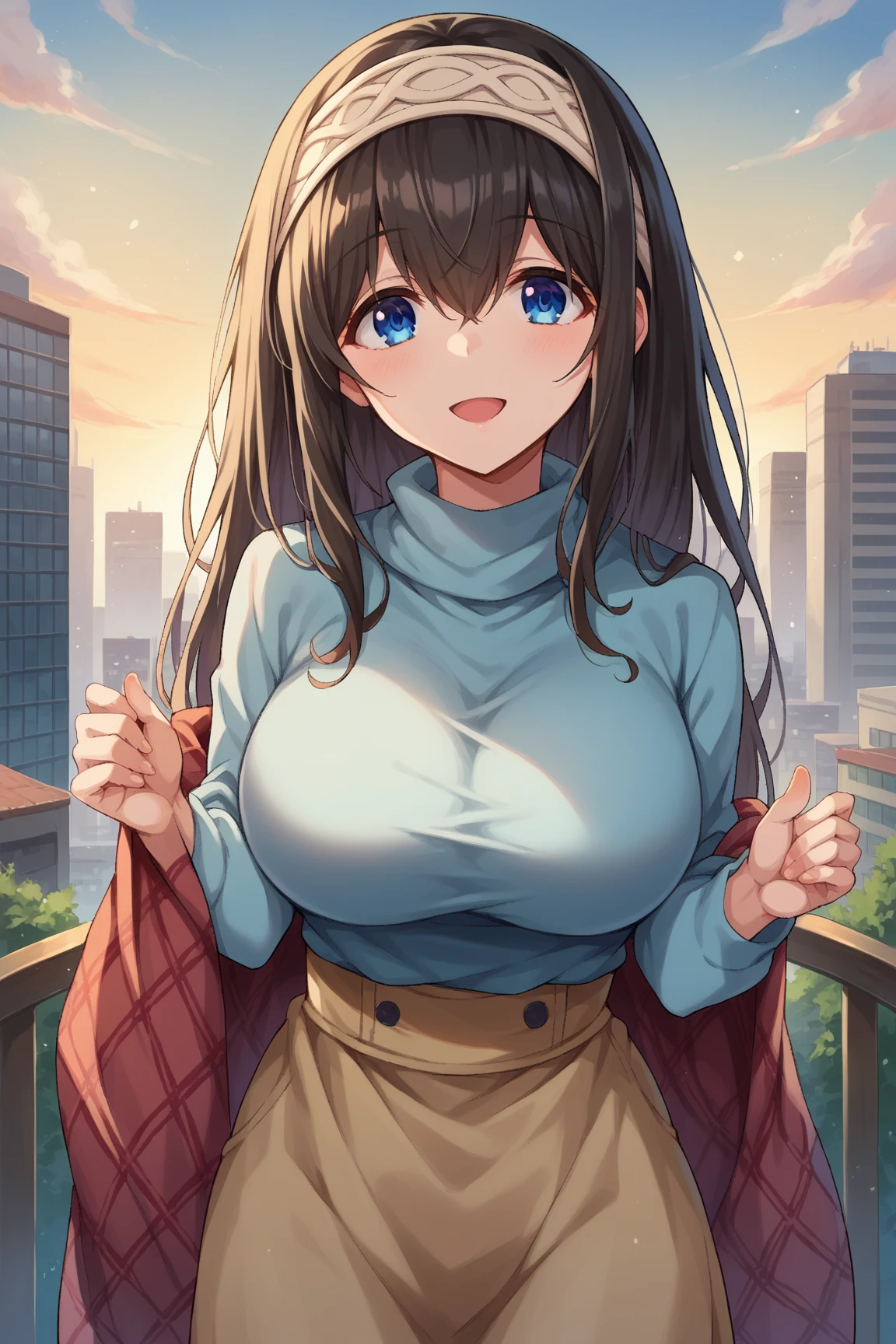 (Absurd realistic structure details),(High resolution complex and detailed text quality),(high-resolution microstructure、High Poly 3D Rendering Correction),Methods of geometry,Careful explanatory anatomy,
BREAK,
1 beautiful girl, ( girl), Very detailed, colourfull, highest details, BREAK, (Huge breasts: 1. 2,), Clear skin, Beautiful skin, Shy skin, 1 beautiful girl, Brown hair, (Cat ears, Ponytail, medium-Long hair: 1. 2), (Light blue eyes, long eyelashes, Double eyelids: 1. 2),Solo,gleaming skin, Clear skin, Beautiful skin(best quality face),(Top quality glowing eyes),(The best smile,:D:1.45),
BREAK(Denim jacket:1.2), White T-shirt, (Maxi skirt:1.3), (Fringe Scarves:1.2), lowfers,
BREAK,(Sunset), (There is a picture of a road made of electric wires and poles..., anime countryside landscape, Anime Background Art, Anime landscapes, very detailed illustration.", anime style cityscape, style of makoto shinkai, anime backgrounds, Anime landscapes, in the style of makoto shinkai, painted in anime painter studio:1.3),Waterfall,depth of fields,a closed mouth,(Osaka in Autumn:1.55), blush, bottles, (Look back:0.6), (Sexy Pose:1.2), (tilt head:1.1),
BREAK, (Dynamic Angle,from the front side:1.2), wakame,wakame,wakame,
BREAK,(Blurry background:1.3),(absurderes, hight resolution, Super Detail Art),cel shading,Clear Color, Lonely optical effect, Beautiful pictures, Bright glow, mystic atmosphere,(Close-up of girl:1.1), (Bright glow, Light particle effect, light leaks, Aerial effects:1.1), clean line drawings,Clear Color, Beautiful pictures,