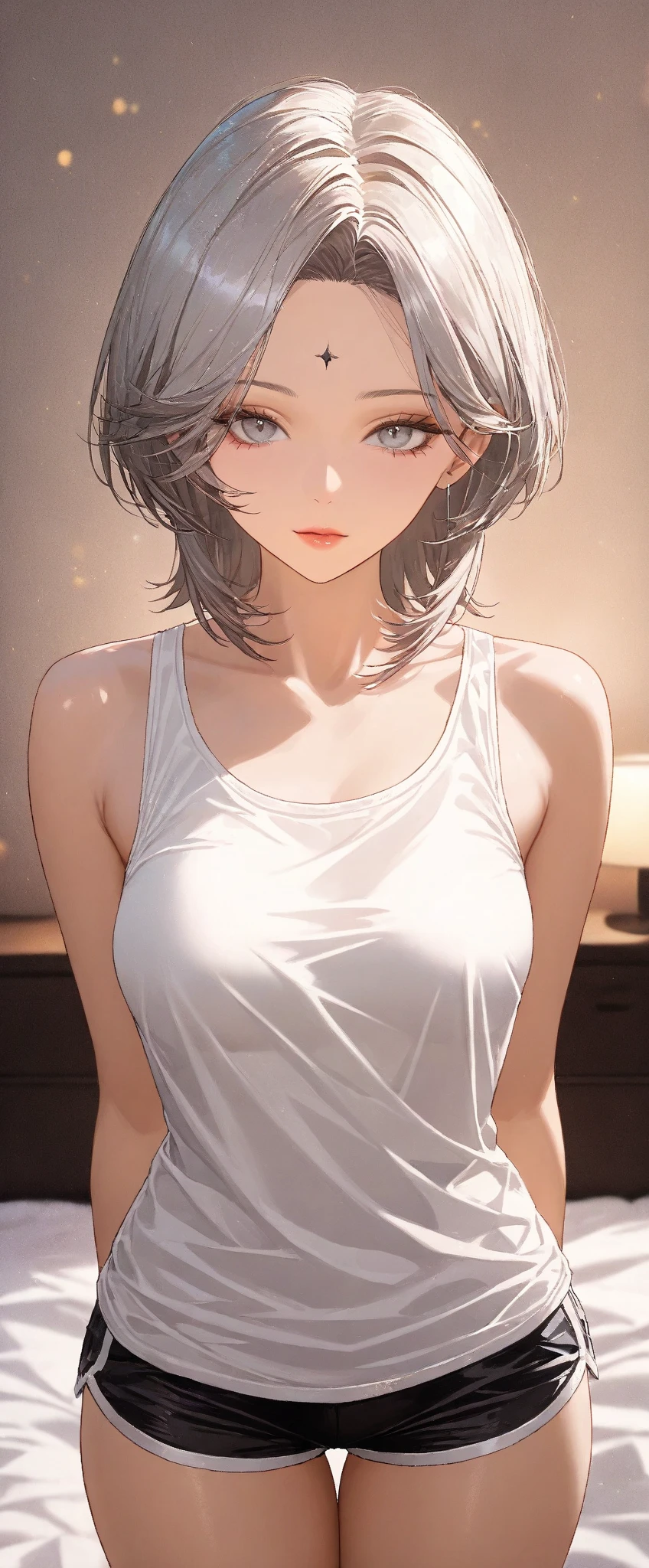 Undress her showinh her underwear and boobs and panties
