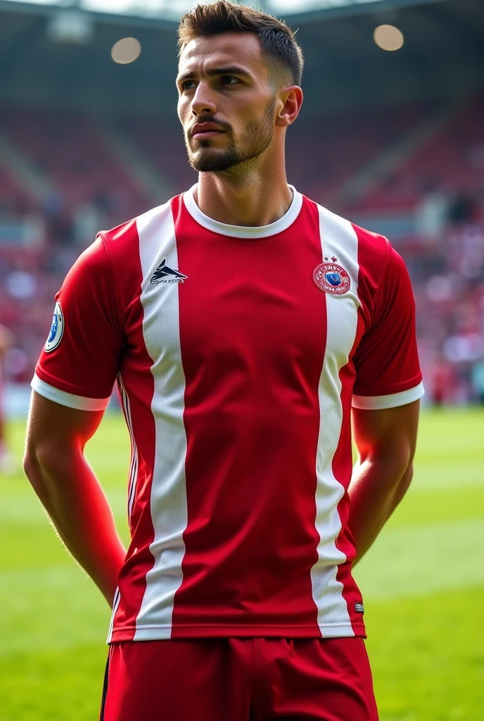 Canada red soccer jersey with white details 