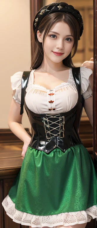 ultrarealistic high quality upperbody photo of 2 beautiful slim european 25-year-old women with cute hyperdetailed shy happy face and natural redhead short messy hair and long legs, realistic round hazel eyes, natural lips, decent makeup with eyeliner, wearing shiny metallic orange satin corsets, hourglass body, outdoor shooting