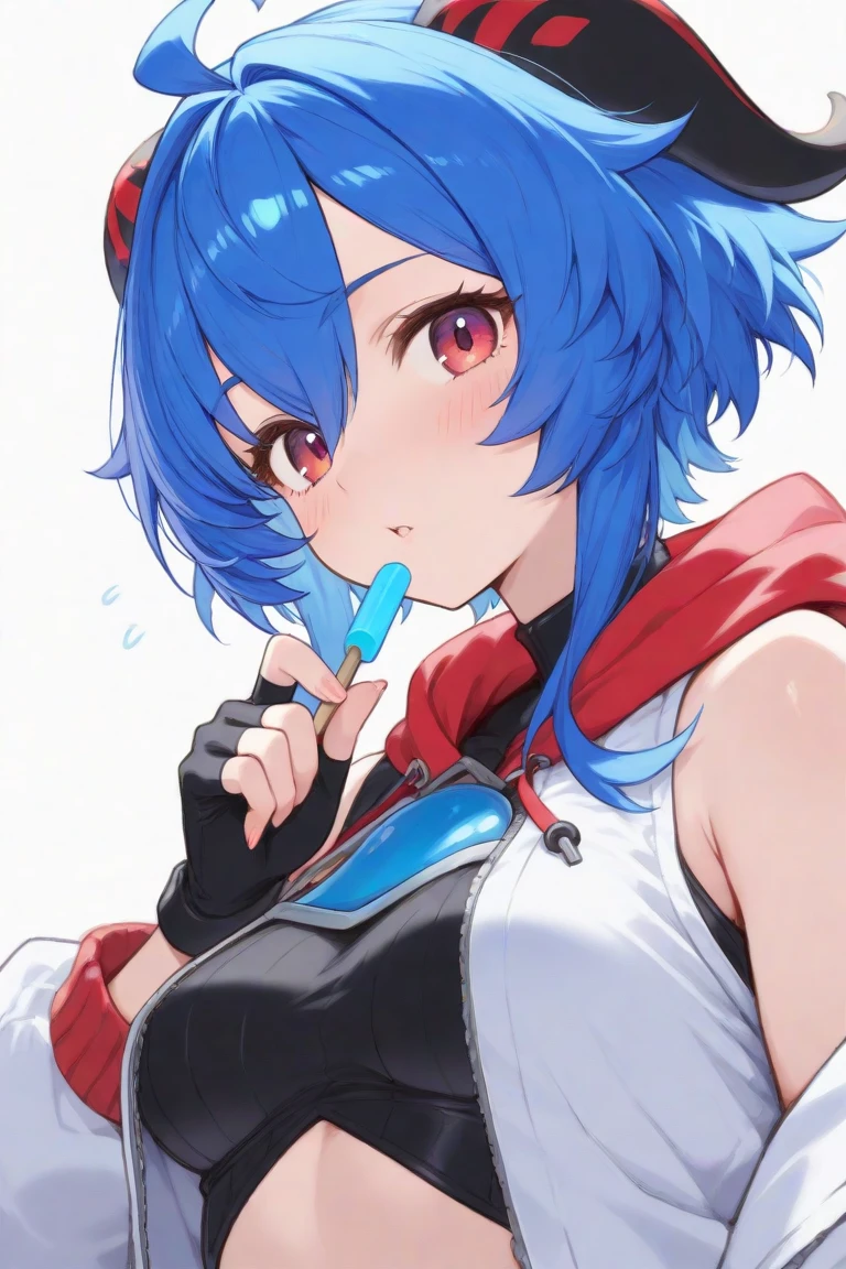 Light green hair, light blue eyes,  Fell