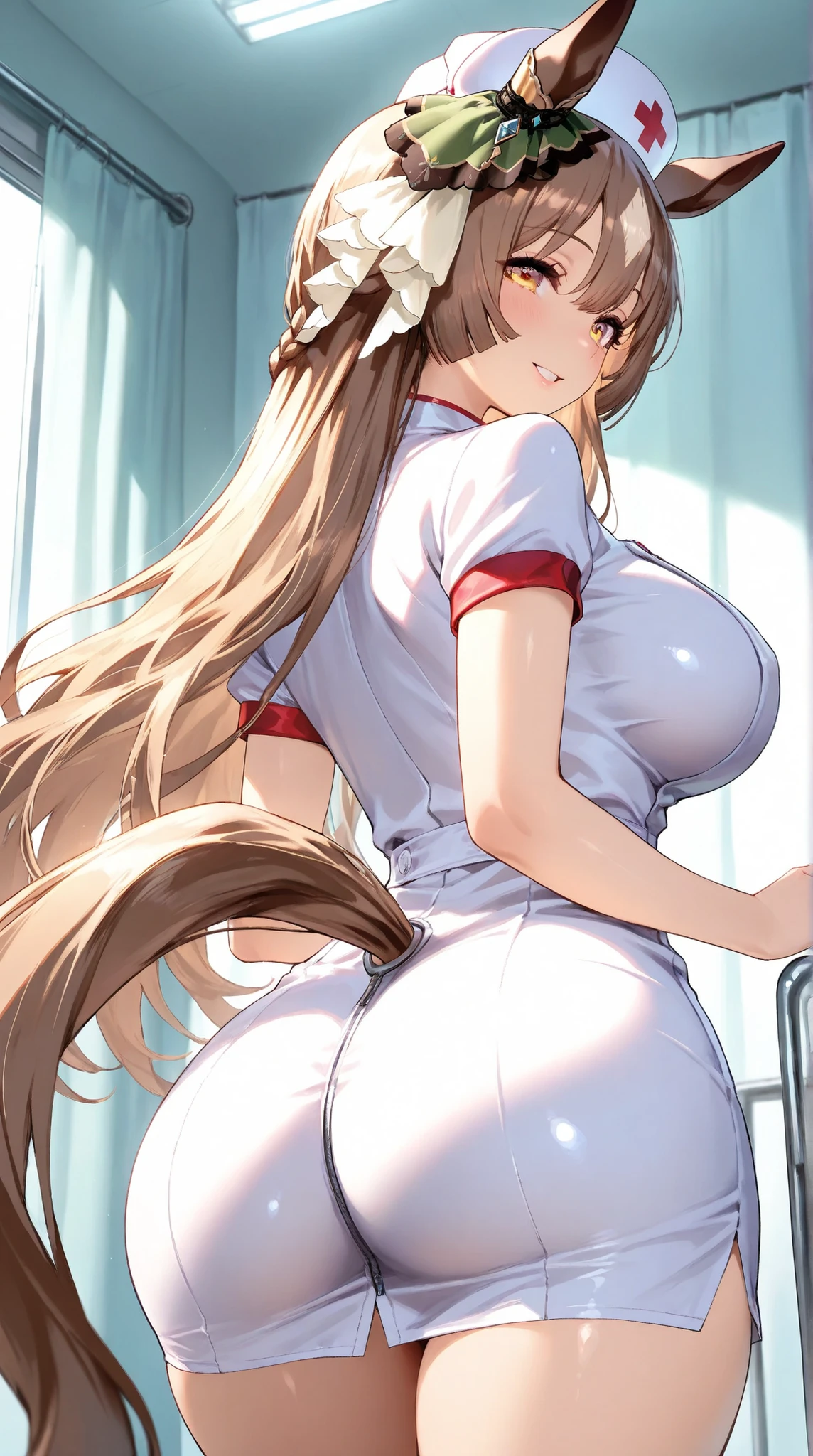 masterpiece,best quality,absurdres,photorealistic,mature female,sagging breasts,thick thighs,(skinny, large breasts),<lora:caisan:0.9>,1girl,sweat,see-through,asuna \(sao\),