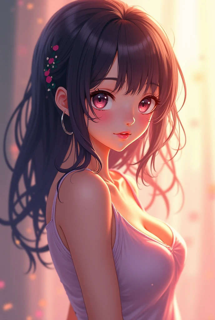 Prepare a cute anime girl image with good looking outfit with killer eyes