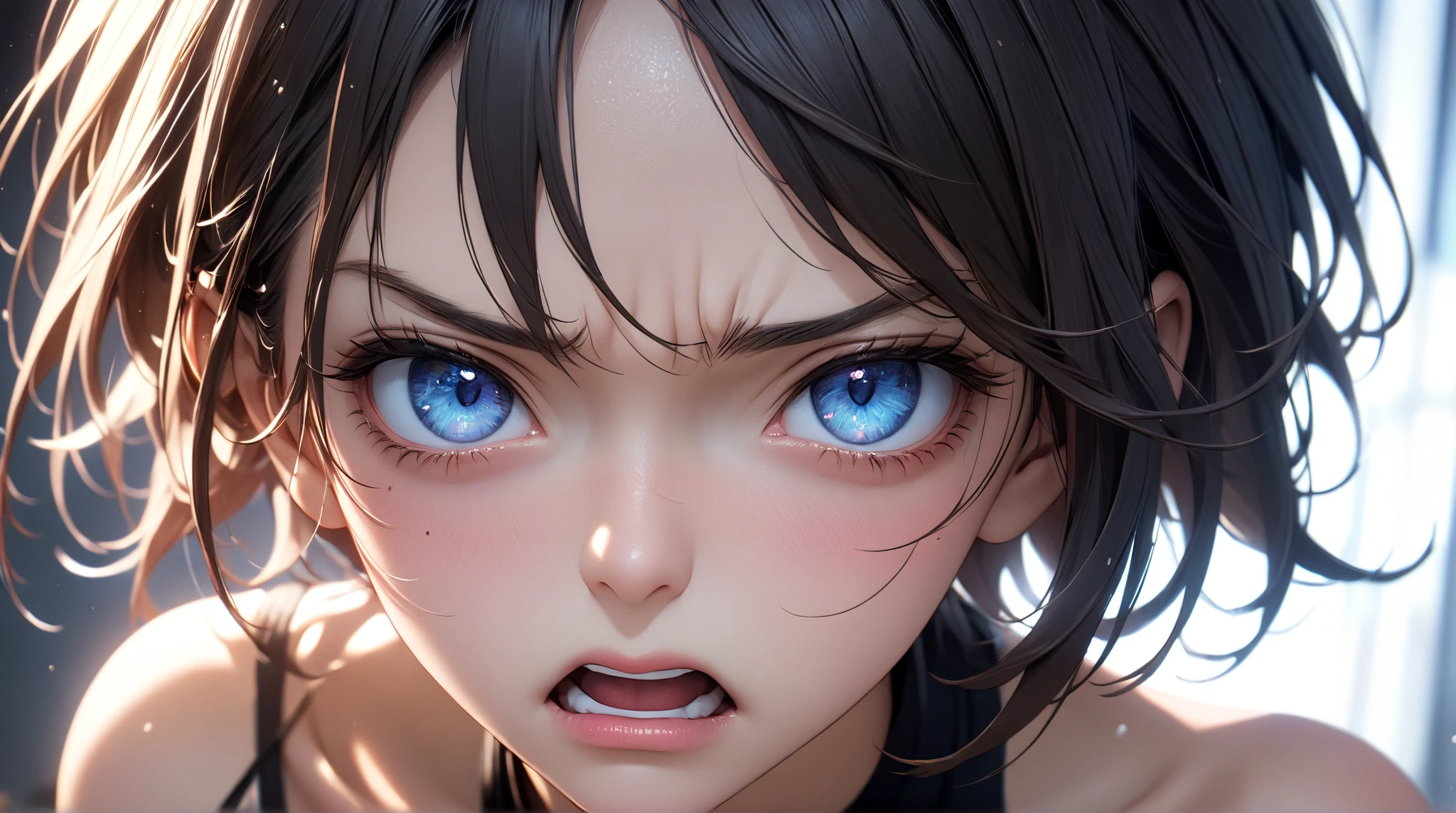 (masutepiece:1.5)、(top-quality:1.5)、(16k wallpaper:1.2)、(Photorealsitic:1.2)、(ultra-detailliert:1.2)、(超A high resolution:1.2)、(Ultra-detailed and realistic skin:1.2)、Detailed and clean eyes、Tsuriformes、Beautiful eyeshadow、(Sea sand beach)、(Overflowing sperm:1.3)、(long black high ponytail:1.3)、Focus on the face、Natural Color Lip、large full breasts、Superheroine in revealing costume、(bright blue luxury armor、:1.4)、(facial expression after being hit:1.3)、(Screaming:1.2)、put out the tongue、(AHE Face:1.4)、(Destroyed costumes:1.3)、(涎:1.4)、(Sleeping face down:1.2)