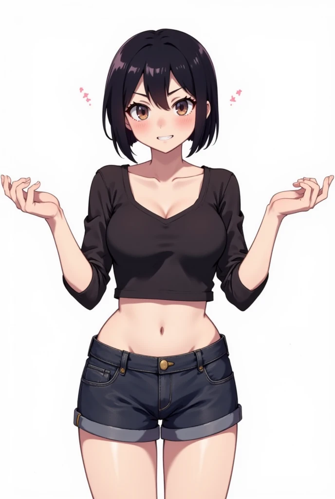 score_9, score_8_up, score_7_up, score_6_up, score_5_up, score_4_up, BREAK 1boy, intricate, looking at left, looking up, detailed background, (masterpiece, high quality:1), cute femboy, slender body, 1boy, male, black High Rise Plain Mini Pleated Skirt, short black hair, structured jawline, half sleeve maroon crop top.