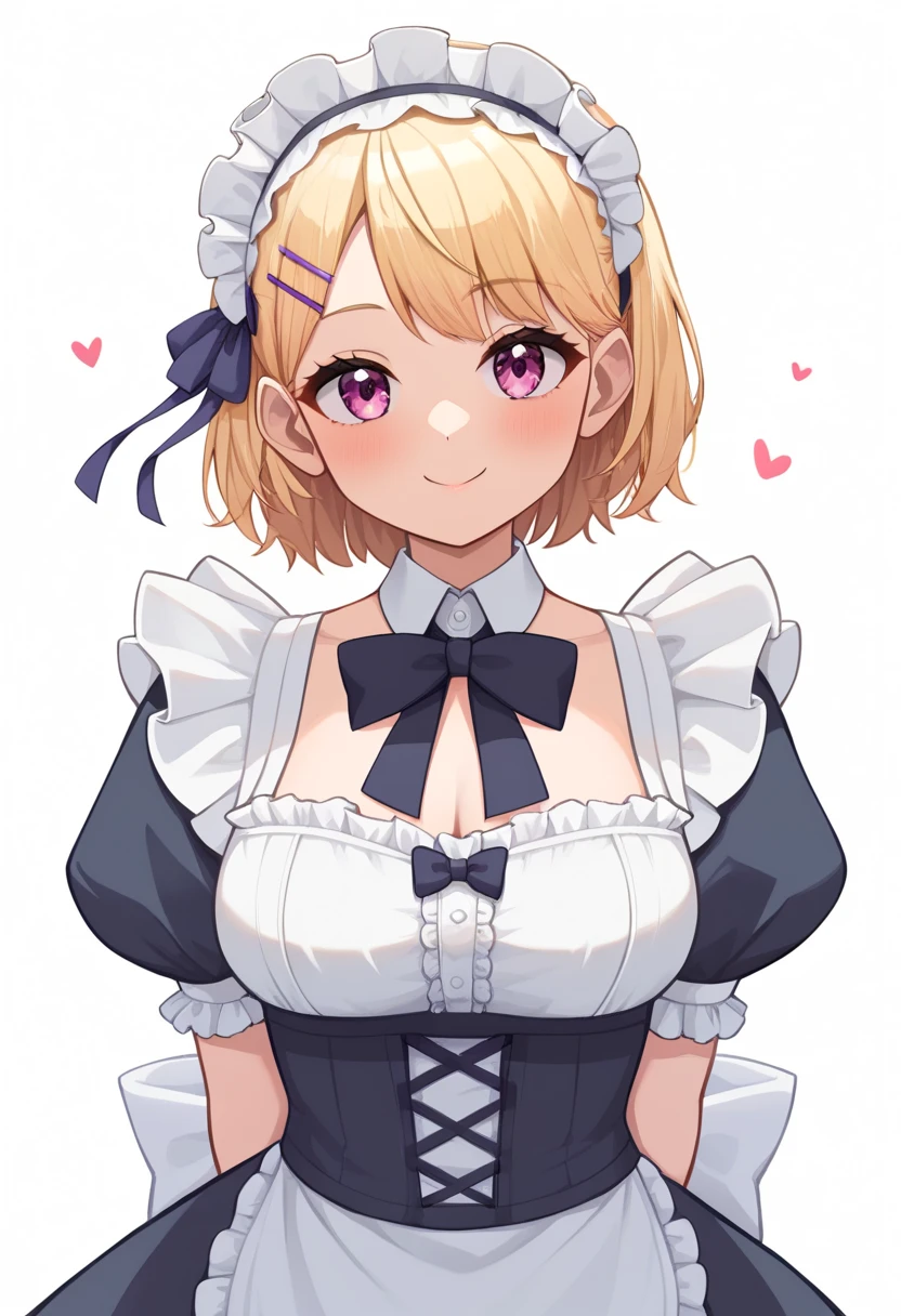 (masterpiece:1.2), (highest quality:1.2), perfect eyes, perfect face, perfect lighting, sunlight, outdoor, desert, 1 boy,blonde　red eye, ((((((hair over one eye)))))), Braid Styles, spiked hair, blunt bangs, bob hair, a braid, Ahoge, cute eyes,, (((gothic maid))), cute eyes, closed mouth, ((from above)), ((front)), ((smile)), spoken heart, nipple, abs, (big breasts)