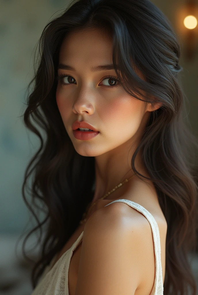 Create a image of a sexy girl from south korea on nude