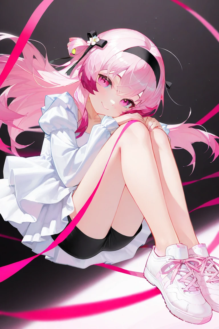 1girl,pink hair, pink eyes with love, detailed eyes, straight hair, straight bangs, shiny hair, basketball player, making a powerful dunk shot, seen from above, dynamic sports photo, high-definition,best quality, high resolution, slim waist, cute, ((Masterpiece, top quality, high resolution)), ((highly detailed CG unified 8K wallpaper)), (PastelColors: 1.3) 