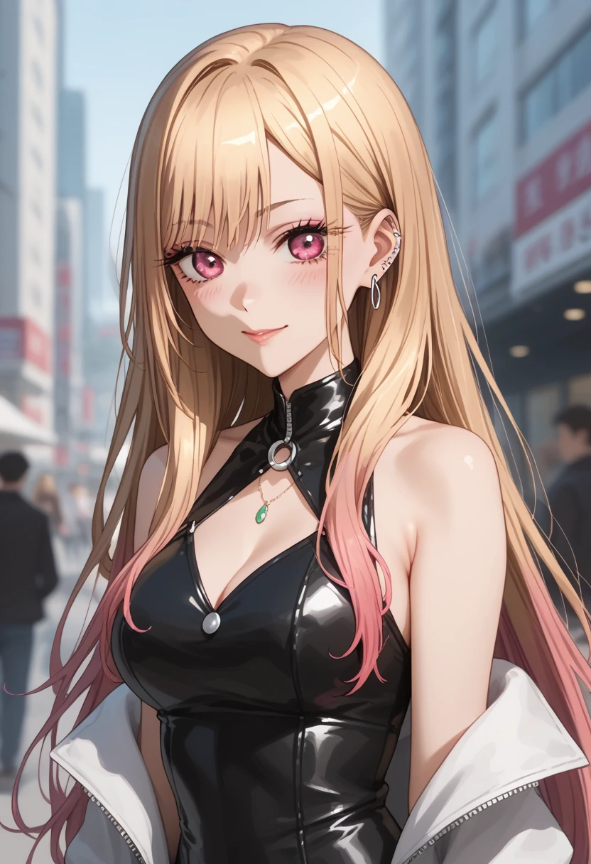 animated cartoon、Beautiful blonde girl、red eyes、Sequin Dresses