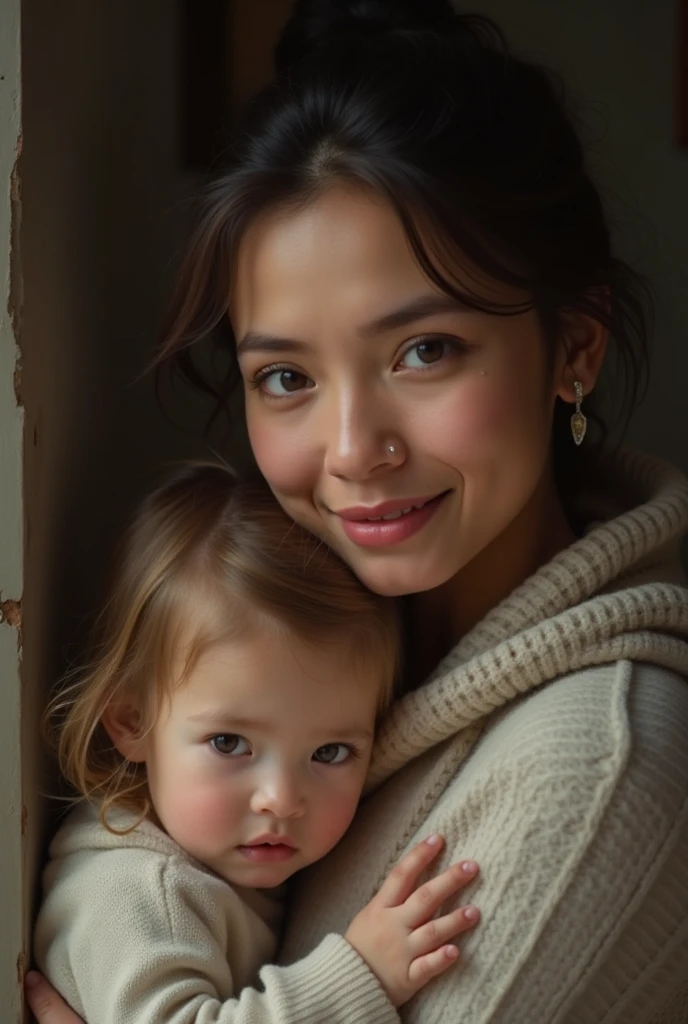 There is a woman, Holding a baby in his arms, John shouted, with a kid, Migrant mother, portrait 50 mm, family, portrait 70 mm, Maternal, portrait 60 mm, little ???, childish, fashionable, aleksander rostov, Miroslava Sviridova, portait image, holiday season 4k