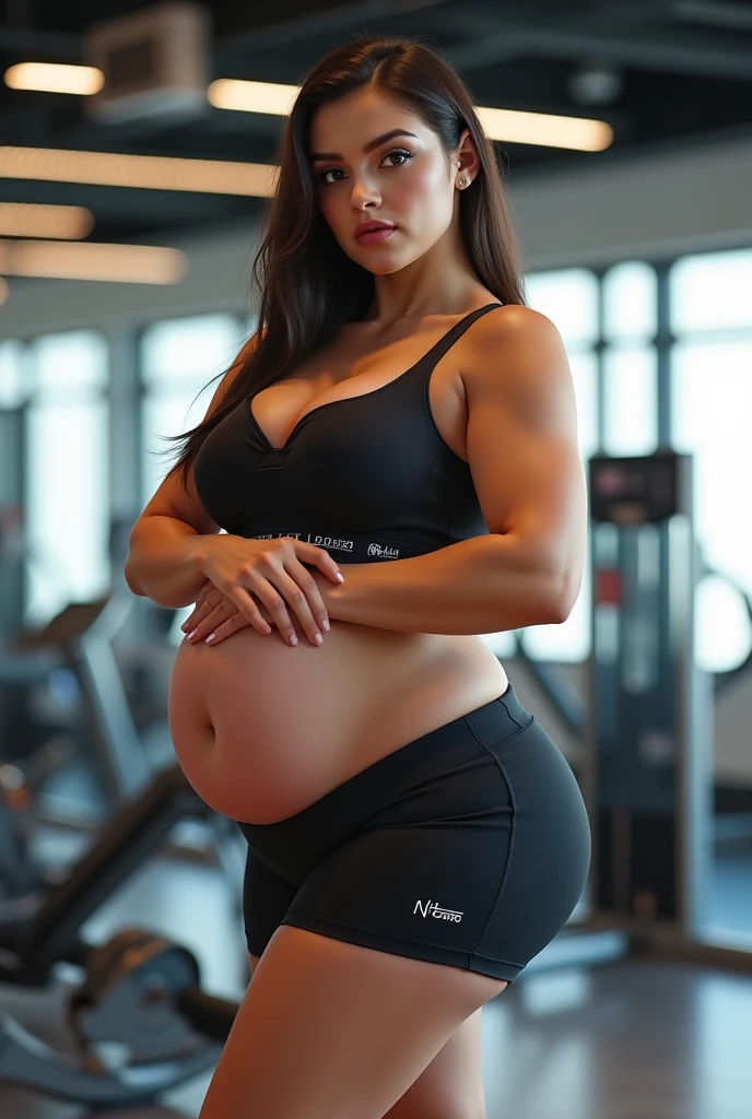 pregnant, massive belly, round belly, naked