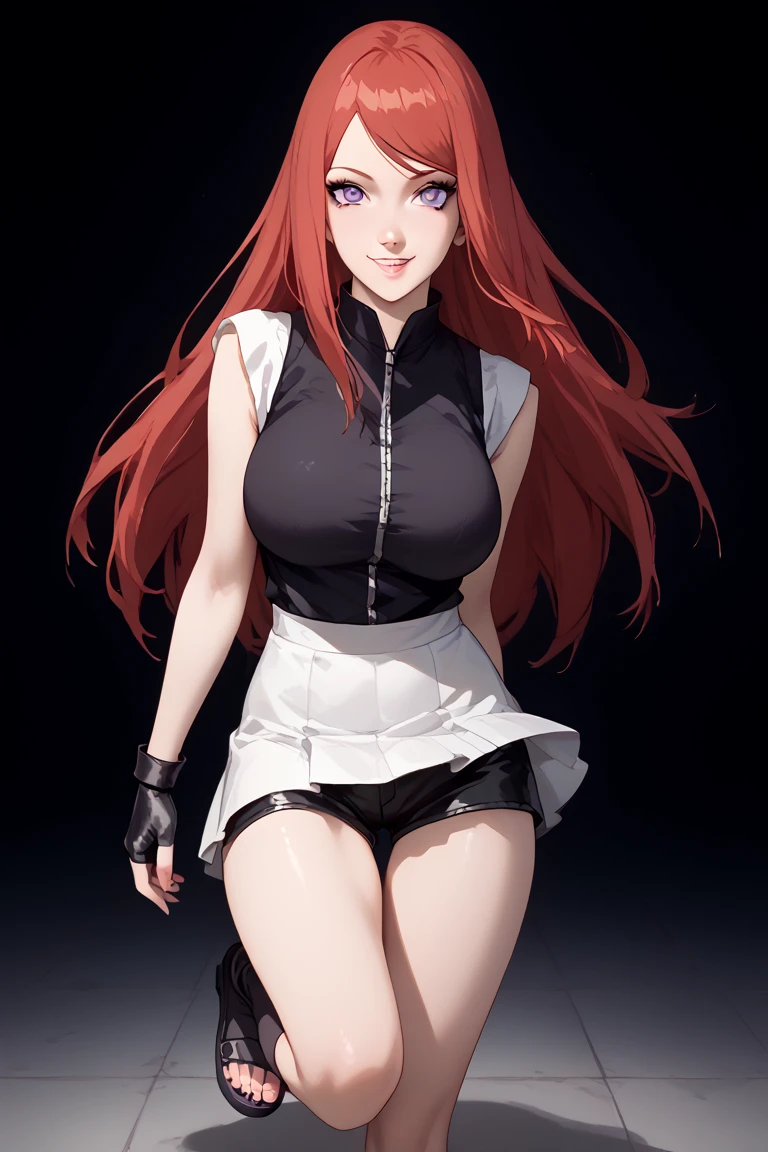 1 girl,blackw_body hair,blackws Olhos vermelho pele marrom, halter top, shorts, long purple hair, 1 girl, breasts big, big haunches, long hair between the eyes, gazing at viewer, standing alone, whole body, standing, purple hair boots


