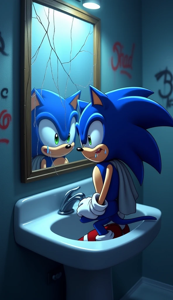 Sonic the Hedgehog and Espio the Chameleon are in the shower comparing their hyper veiny precum-dripping erect penises,  <lora:Long-10:0.6>, masterpiece, best quality,